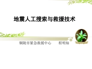 地震人工搜索和救援技术