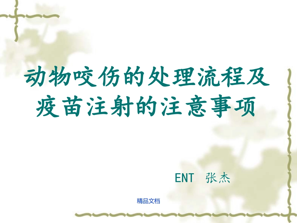 动物咬伤处置流程及疫苗注射注意事项_第1页
