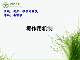 毒理学毒作用机制