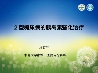 二型糖尿病的胰岛素强化治疗刘石平教授