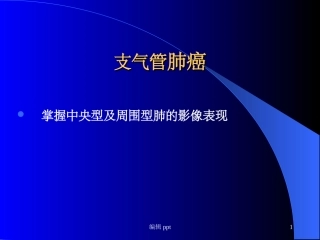 肺癌影像学表现