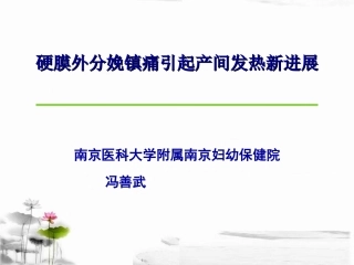 冯善武硬膜外分娩镇痛引起产间发热新进展分析