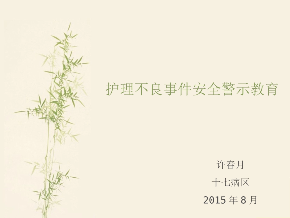 护理不良事件全警示教育_第1页