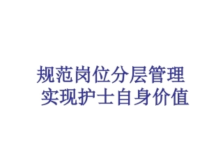 护士岗位分层管理