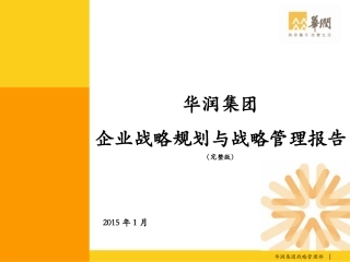 华润企业战略规划和战略管理报告