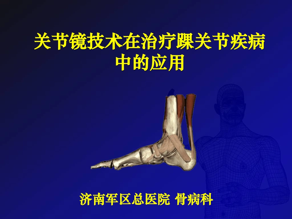 踝关节镜技术在治疗踝关节疾病中的应用课件_第1页