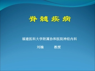 脊髓疾病总论
