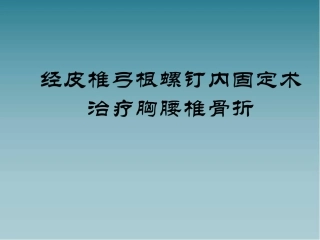 经皮椎弓根内固定幻灯片课件