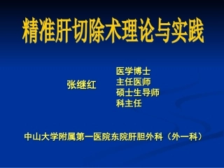 精准肝切除术理论和实践