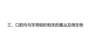 口腔内和牙周组织相关的菌丛及微生物