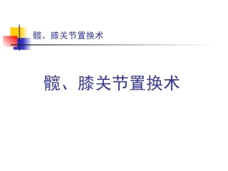 髋膝关节置换术