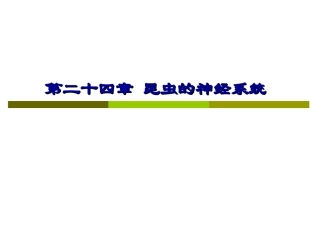 昆虫神经系统完整