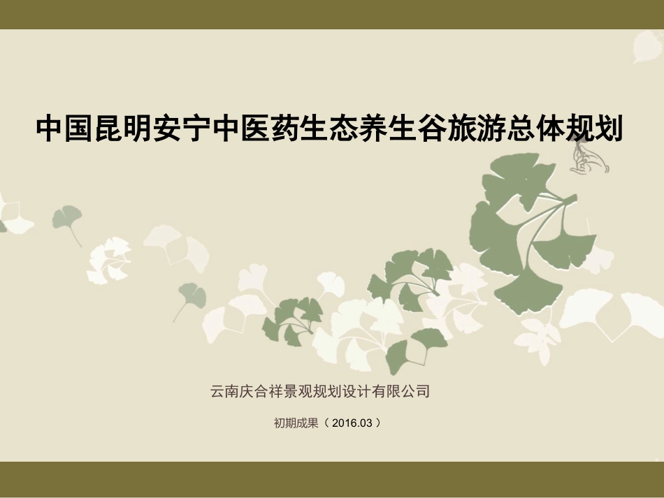 昆明安宁中医养生谷旅游总体规划_第1页