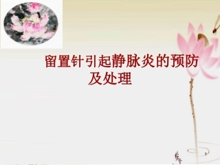 留置针引起静脉炎的预防及处置课件