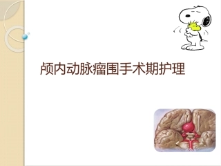 颅内动脉瘤围手术期护理参考课件