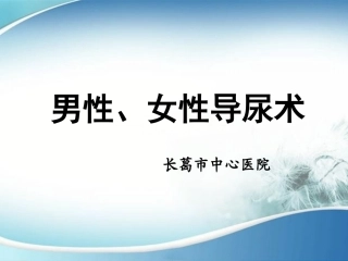 男性及女性导尿术