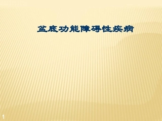 盆底功能障碍性疾病参考课件