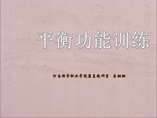 平衡功能训练