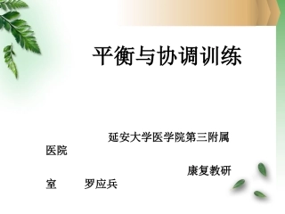 平衡和协调的训练