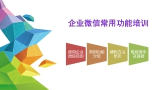 企业微信的使用培训