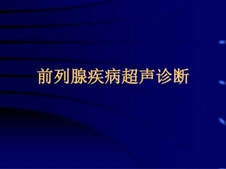 前列腺疾病超声诊疗