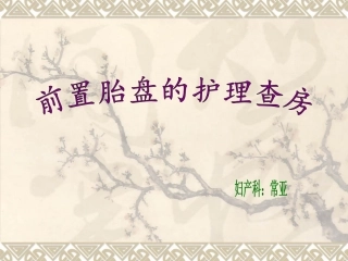 前置胎盘护理查房