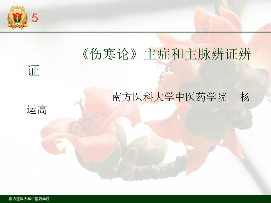 伤寒论主症和主脉辨证方法_第1页