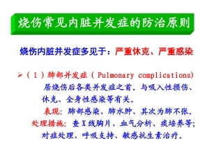 烧伤常见内脏并发症的防治原则