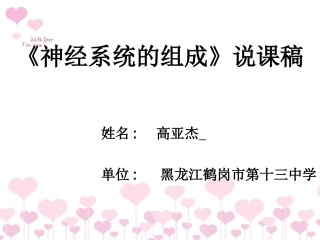 神经系统的组成说课课件