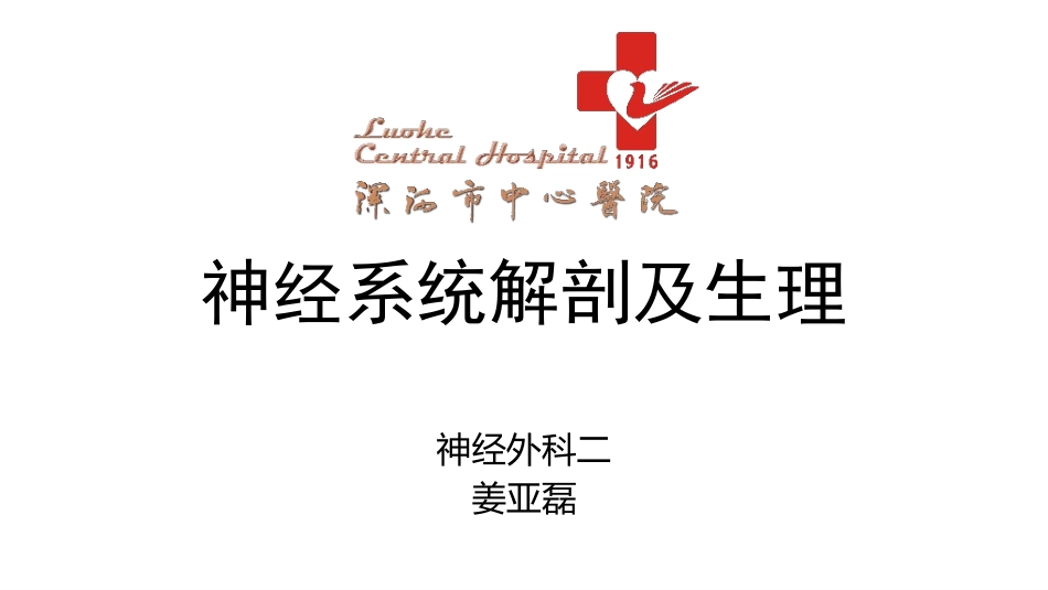 神经系统解剖及生理_第1页