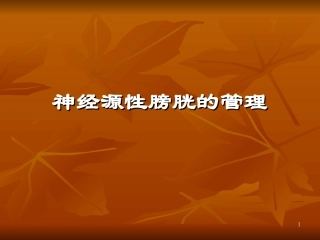 神经源性膀胱管理医学课件