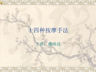 十四按摩手法