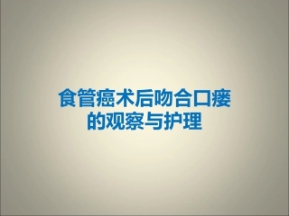 食管癌术后吻合口瘘护理课件