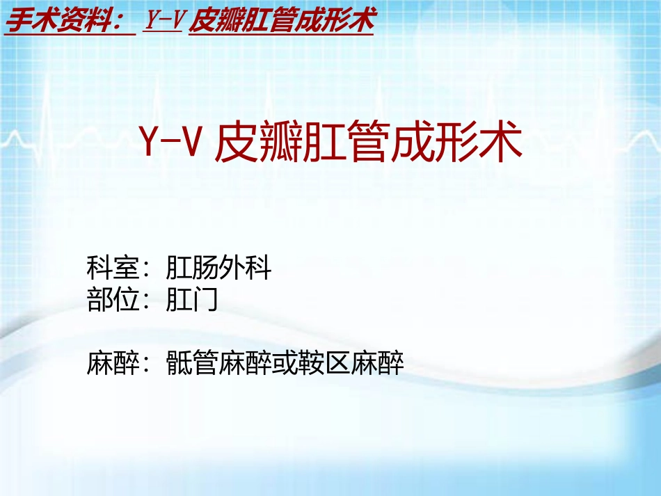 手术讲解模板YV皮瓣肛管成形术_第2页