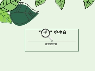 手卫生重症监护室