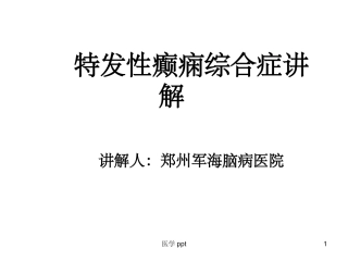 特发性癫痫综合症讲解