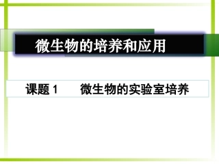 微生物的实验室培养