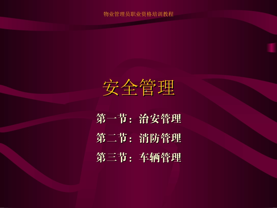 物业秩序安全管理治安消防车辆管理_第1页