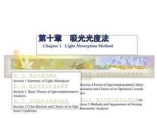 吸光光度法原理介绍