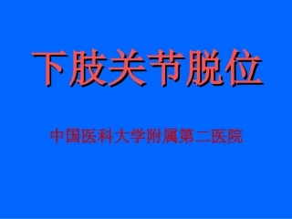 下肢关节脱位