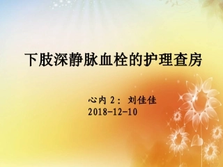 下肢深静脉血栓的护理查房最终版