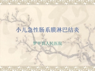 小儿急性肠系膜淋巴结炎