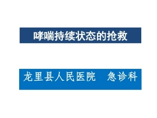 哮喘持续状态的抢救