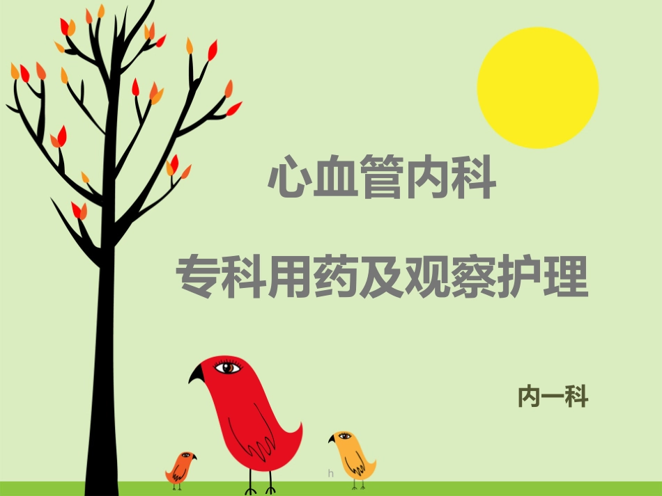 心血管内科常用药物及护理_第1页