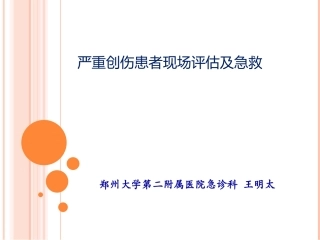 严重创伤患者现场评估及急救