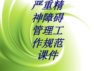 严重精神障碍管理工作规范课件培训课件