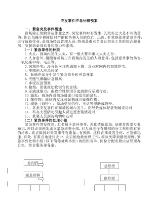 商场超市突发事件应急处理预案