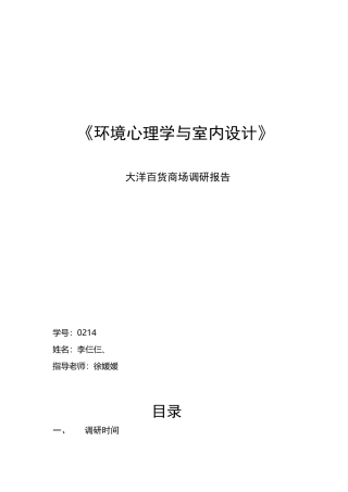 商场调研报告(同名22004)