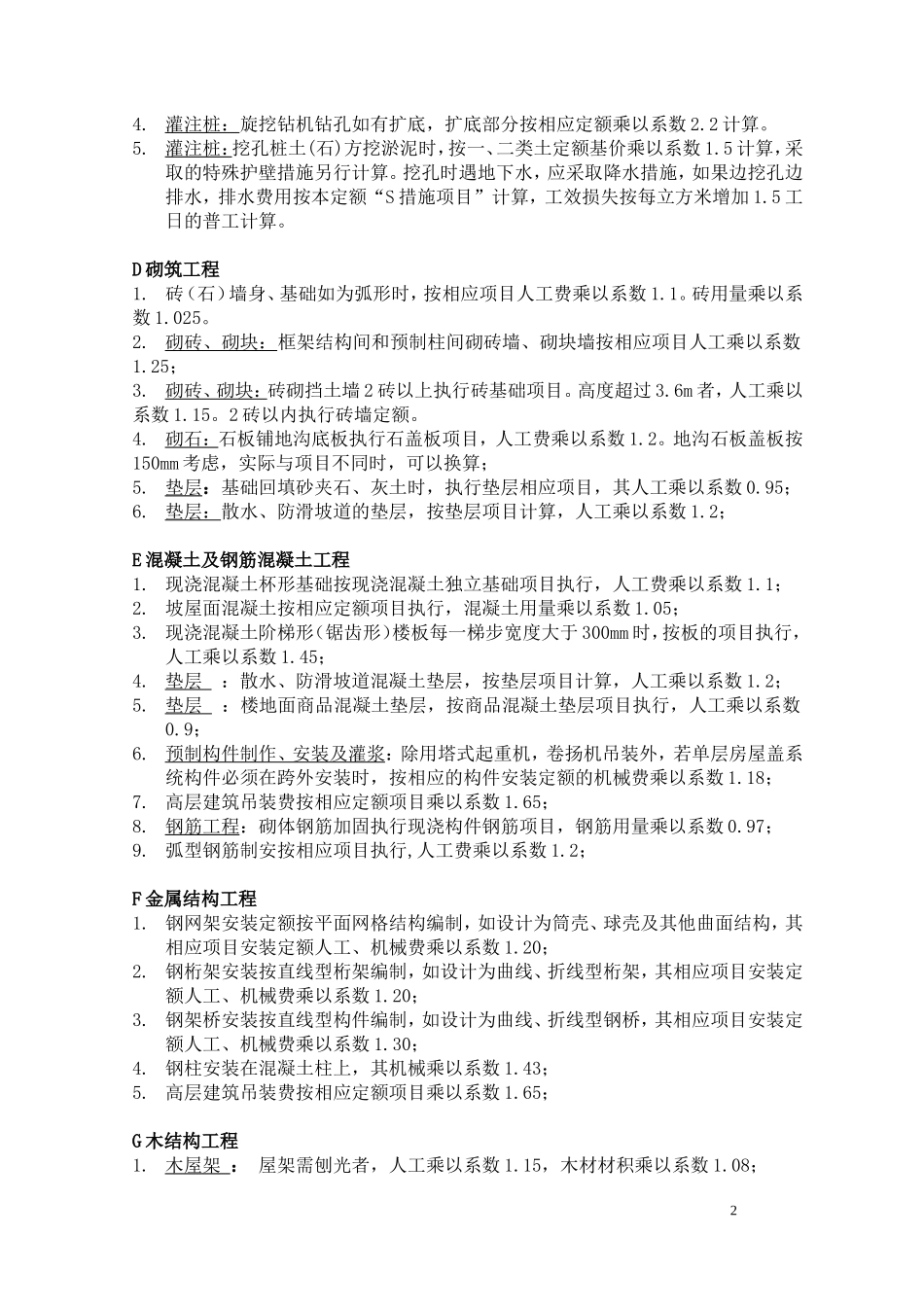 四川2015定额系数大全_第2页