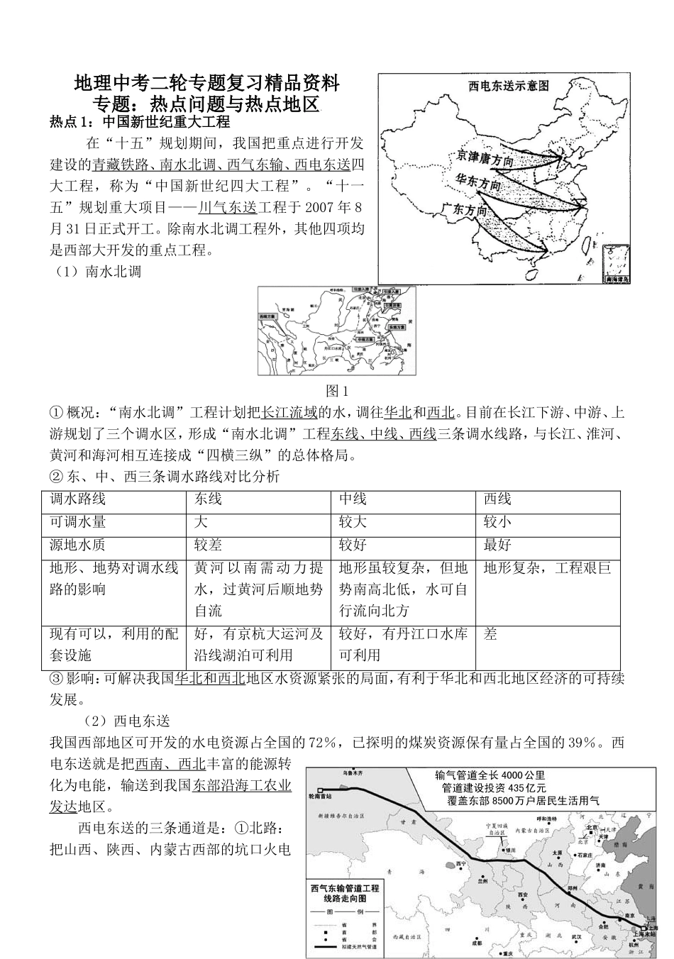 四大工程南水北调-西气东输_第1页